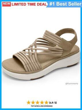 Women's Comfortable Walking Sandals Elastic Strap Lightweight Casual Summer Flat